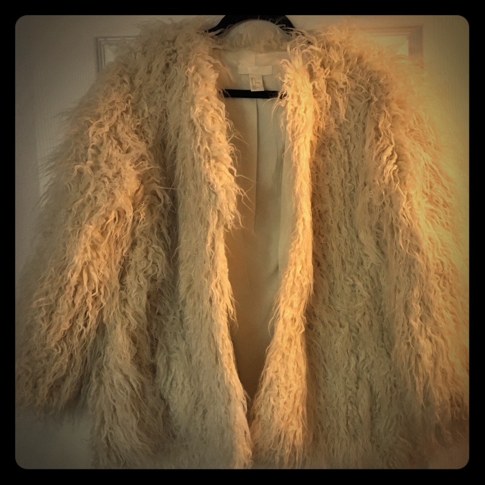H&M shaggy fur Jacket Sz L